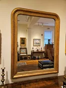 19th Century Louis Philippe Gilt Mirror having Incised Decoration.