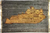 Bourbon Distillery Bar Sign with Authentic Barrel Background