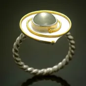 A Woman's Journey Ring, Green Moonstone