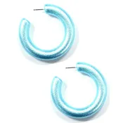 Aquamarine Shine Blue Hoop Earring