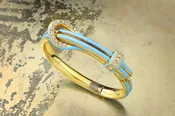 Antique Diamond and Enamel Buckle Bracelet