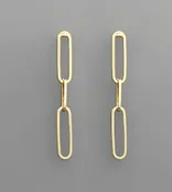 3 Paperclip Chain Drop Earrings