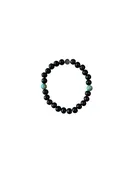 BALANCE:  Peruvian Opal Matte and Blackwood Stretch Bracelet