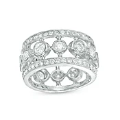 1-3/4 CT. T.W. Diamond Open Vintage-Style Wide Eternity Band in 14K White Gold