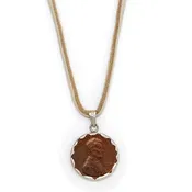 Buck Deerskin Leather Penny Pendant