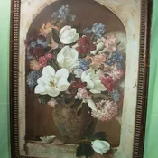 FLEMISHED FLORAL ARRANGMENT FRAMED PRINT NEW-G61