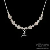 Silver "Atalanta" Runner w/ Rose Quartz Necklace