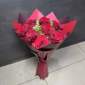 12 Long Stem Red Roses Bouquet