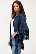 LASER CUT ITALIAN SUEDE PONCHO