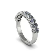 10 Stone Diamond Oval Cut Wedding Band Ring - Harriet No. 3