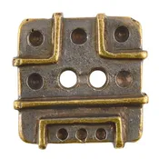 Buttons-21mm Square Casting-Antique Bronze-Quantity 1