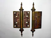 Antique 1869 Decorative Bronze 3" x 3" Motor Box Hinges