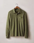 Men's Brushed Long Sleeve Polo - Olive Night Heather