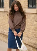 Balloon Sleeve Turtleneck Sweater