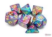 Chessex: Festive Polyhedral Mosaic/yellow 7-Die Set (CHX27450)