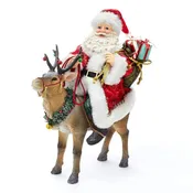 11.5" Fabrich&eacute;&trade; Santa On Reindeer