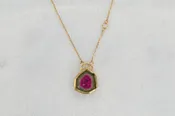 Gold Watermelon Tourmaline Necklace | Ari O Jewelry