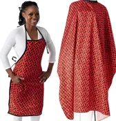 Durable Chemical Proof Barber Salon Cape and Apron Set - Free kid cape included! - Hair Capes and Aprons Co