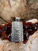 Authentic Native American Made Hand Stamped Sterling Silver Southwestern Pendant