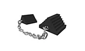 12" Wheel Chock Set with 3' Chain &amp;amp; Eyes