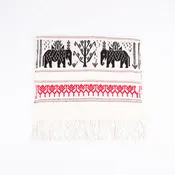 Dai Handloom Table Runner, Elephants and Peacocks II