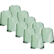 10 Drawstring Tote Bags - Seafoam