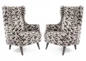 Contemporary Geometric Wing Chairs