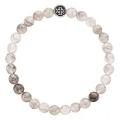 AWARENESS: Silver Grey Quartz Women's Faceted Gemstone Stretch Bracelet