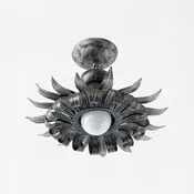 Black and Silver Sun Flush Mount