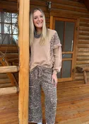 Cheetah Leopard Fringe Top Latte #473