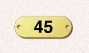 Numbered Tags (100pcs) - Gold Background <br> Oval - .625" x 1.625"