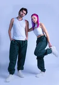 118T Unisex Cuffed Nylon Track Pants - Hunter Green