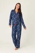 Bonjour Babe French Breakfast Print Long Sleeve Pajama Set