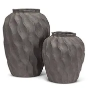 Abbott - Textured Urn Vase-Dark Grey-13.5"H
