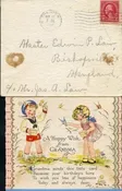 US 1931 Butterflies &amp; Flowers on Birthday Card with Envelope
