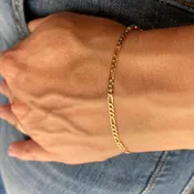 18 K Gold Filled 2.5mm Flat Figaro Chain Bracelet