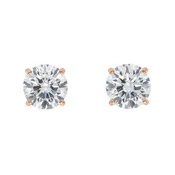 14K IGI Certified 5ct Each Solitaire Round Diamond Stud Earrings 10.12ctw