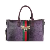 Croc and Rhinestone Bee Weekender Bag in Purple — Talk of The Walk