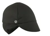 Black Wool Flannel Ear Flap Cap