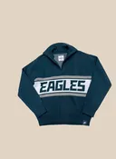 EAGLES LOGO STRIPED QUARTER ZIP