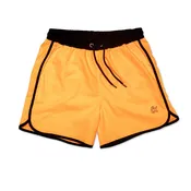 Men's Vintage Cut Orange Swim Trunks With Black Trim