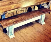 6' Farm Style Bench - Trestle Base