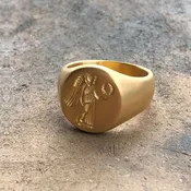 22K GOLD OVAL ENGRAVED RING
