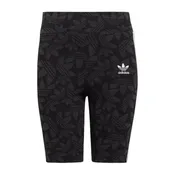 Adidas Kids' High Waisted Cycling Shorts - Carbon / Black / White