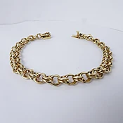 10 vintage cable loop charm bracelet, 7 3/4″