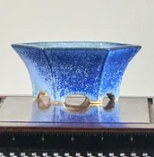 Glazed Hexagon Japanese Bonsai Pot by Shibakatsu STJP1070