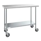Stainless Steel Table with Adjustable Shelf