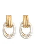 1 In Two Tone Double Links Drop Earrings