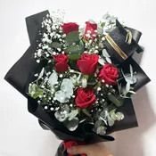 6 Red Roses Grad Arranged
