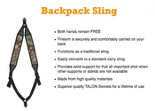 Outdoor Connection BPSC20962 Backpack Sling with Talon Swivels 2" W